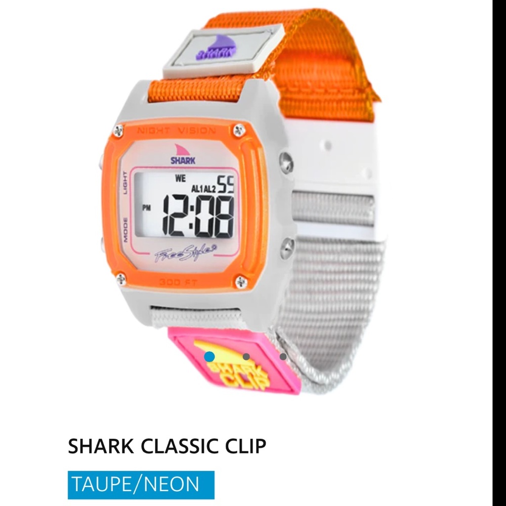 ISO taupe/neon shark watch 🍊